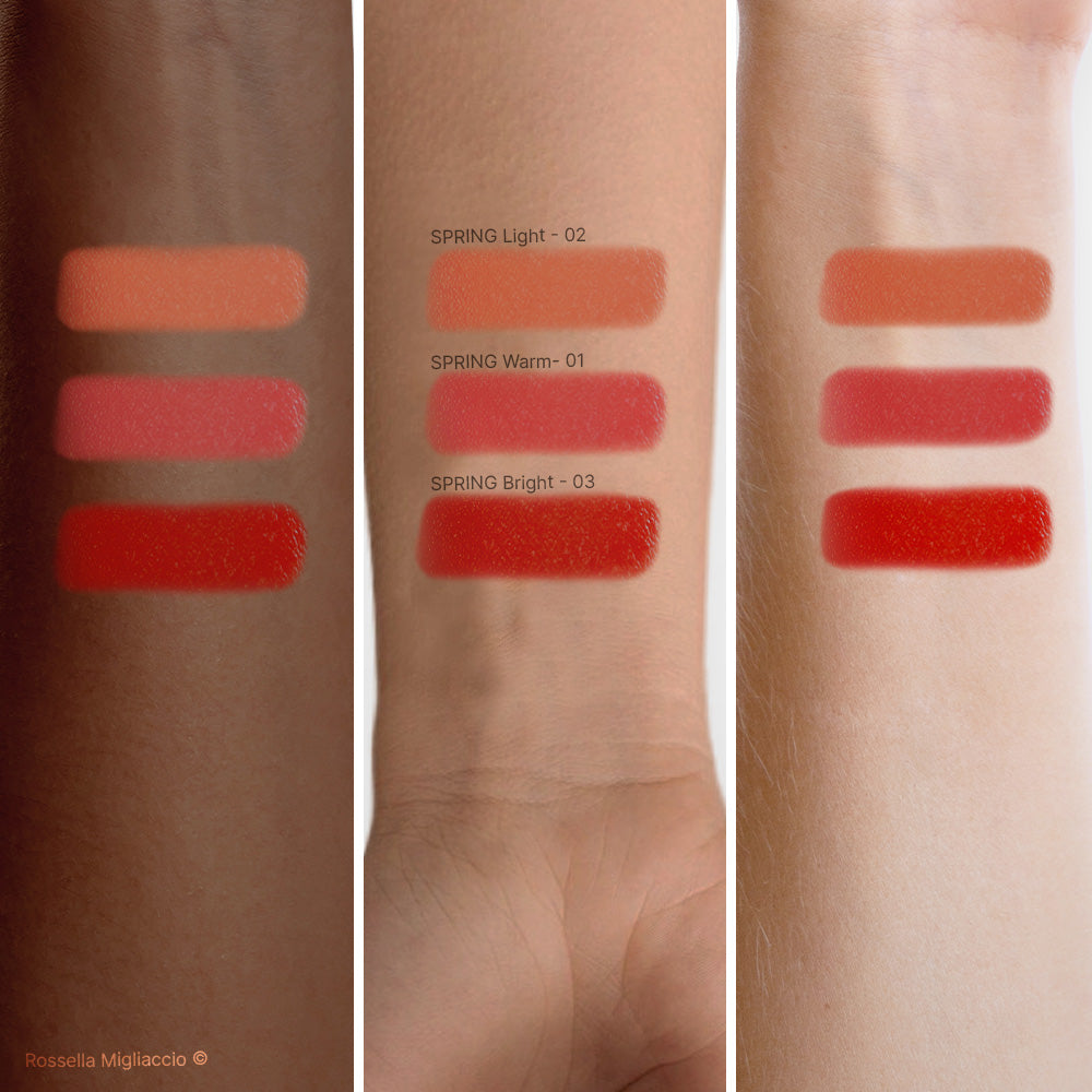 Swatch rossetti per stagione Spring.