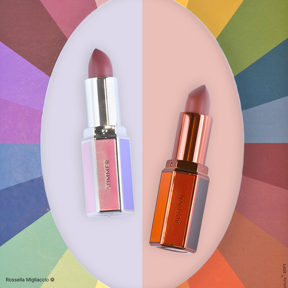 Packaging rossetti Soft Duo di Rossella Migliaccio ideati per stagioni Summer soft e Autumn soft.