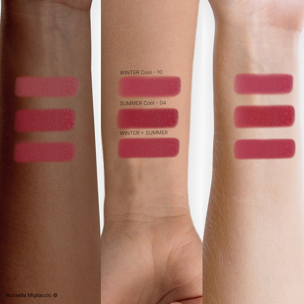 Swatch dei rossetti Cool Duo di Rossella Migliaccio