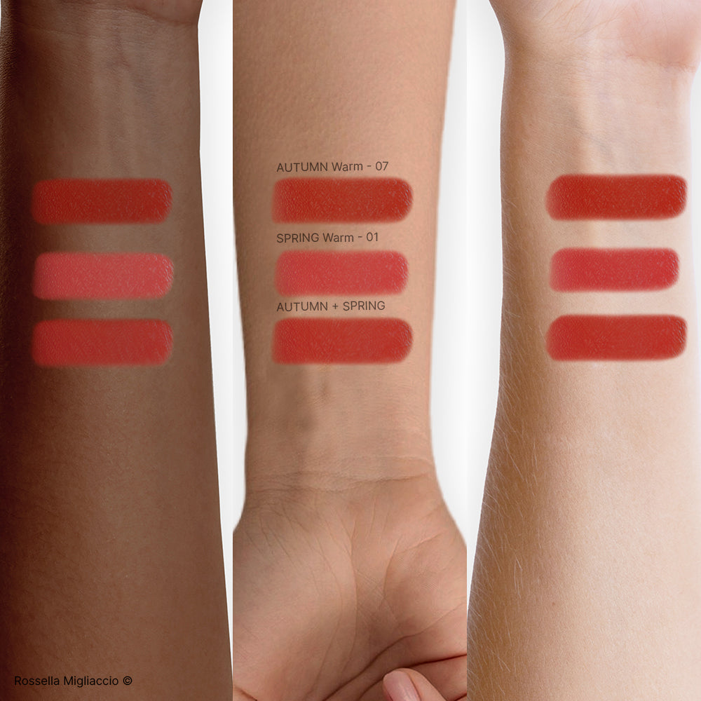 Swatch rossetti Warm Duo di Rossella Migliaccio per Spring e Autumn