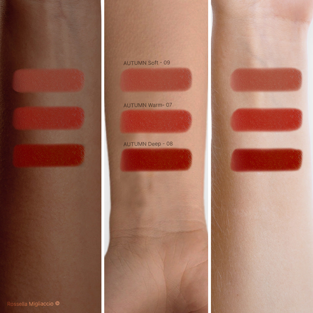 Swatch rossetti Autumn i Rossella Migliaccio.