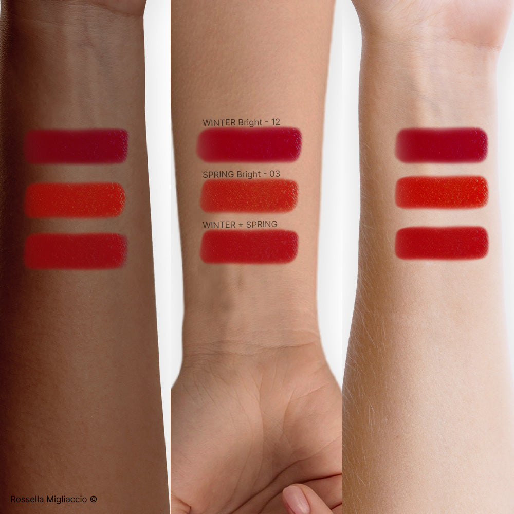 Swatch rossetti Winter Bright e Spring Brightt del Bright Duo