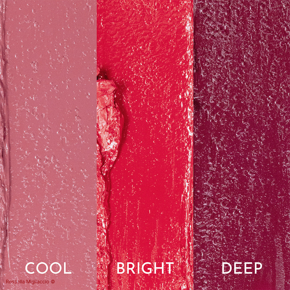 Rossetti Cool, Bright e Deep del cofanetto armocromia Winter.