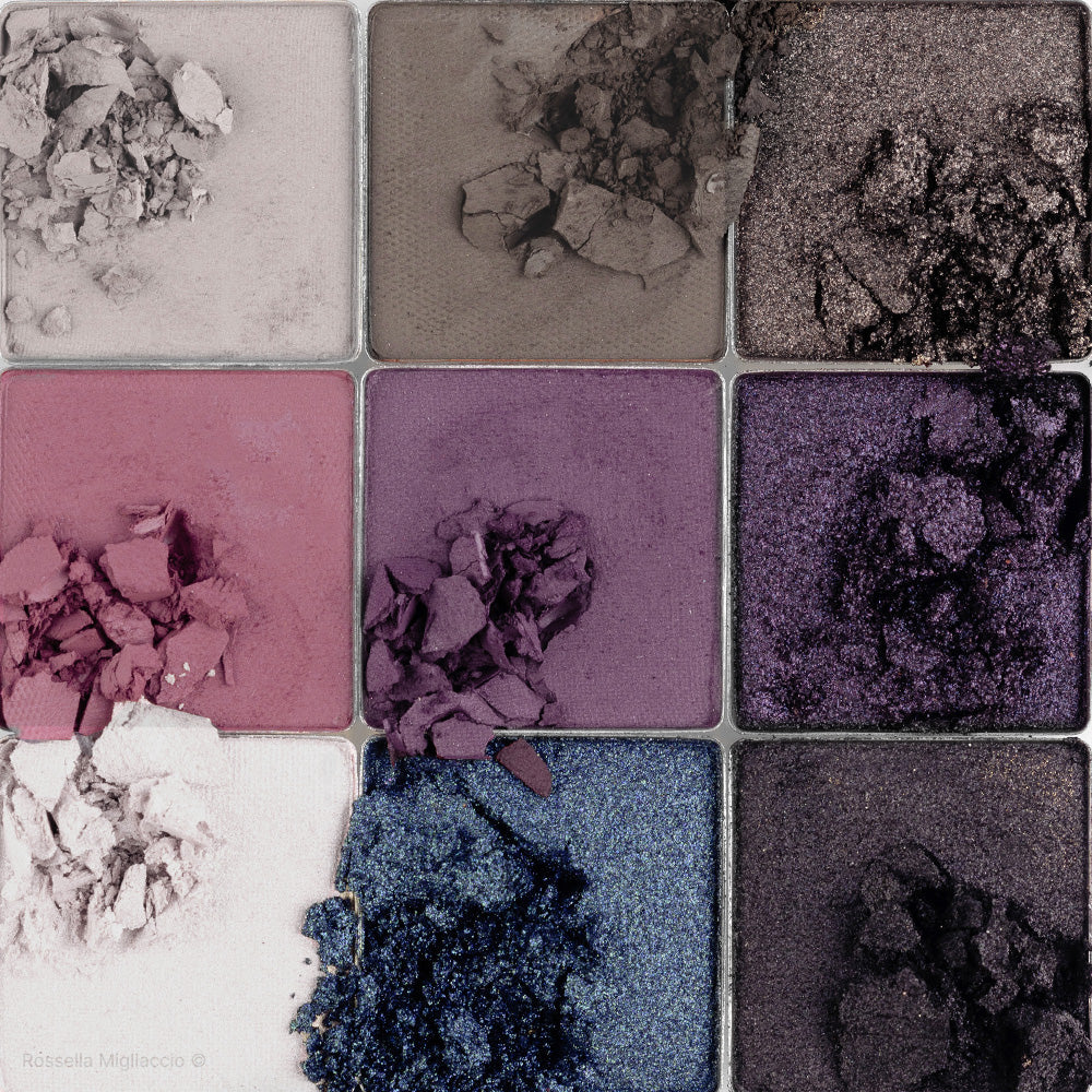Dettaglio texture ombretti della palette Winter di Rossella Migliaccio.